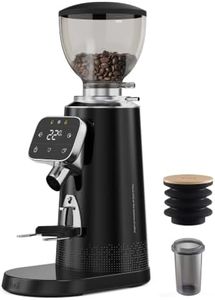 Tuni G3 64mm Flat Burr Coffee Grinder, 100 Grind Settings Electric Espresso Grinder with Single Dose Set | Commercial Grade Precision, Touchscreen | Anti-Static Tech | Stainless Steel (Black)