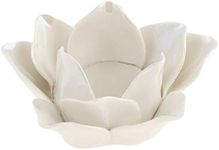 Karma Gifts Ceramic Lotus Tea Light Holder Home-Decor-Accents, White