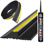 Garage Door Floor Threshold Weather Seal Heavy Duty Rubber Draught Excluder (12ft, Black)