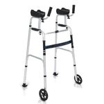 KosmoCare Upright Walker With 5" Castors | Height Adjustable With Forearms | Folding for Elderly | Walking Aid for Adults