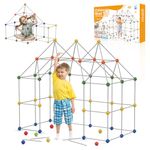 Allike Fort Building Kit for Kids 100 PCS Set, Play Magic Fort Builder Gift Construction Toys for 3 4 5 6 7 8 9 10 Years Old Girls and Boys Outdoor Indoor