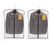 Srajanaa Transparent Men's Blazer Coat Suit Bag Cover Fold-over Breathable Garment Storage Bag (2 Piece)