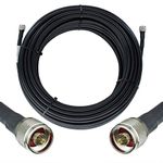 3AN Telecom Rf Lmr 400 N-Male To N -Male Connector Low Loss Coaxial Extension Sma Cable For 3G/4G/5G/Lte/Ads-B/Ham/Gps/Wifi/Rf Radio To Antenna Use (Not For Tv, Black, 50 Ohm, 9 Ft)