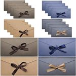 20pcs Gift Envelopes, Vintage Kraft Envelopes, Money Cash Gift Envelopes with Ribbons for for Invitations Greeting, Mother's Day, Thanksgiving, Newyear, Valentine's Day (22 * 10.8CM/4 Colors)