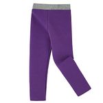 Rysly Girls Winter Thick Warm Long Pants Fleece Lined Leggings Thermal Cotton Leggings Fille (Purple 150)