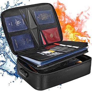 VEVOR Fireproof Document Box, Fireproof Document Bag with Lock 2000℉, 3-Layer Fireproof and Waterproof File Box 360 x 270x105 mm with Zipper, for Money, Documents, Jewelry and Passport