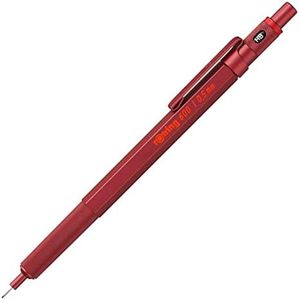 rOtring 600 Mechanical Pencil | 0.5 mm | Red All-Metal Body Propelling Pencil | Non-Slip Knurled Grip & Hexagonal Barrel