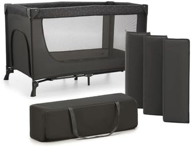 Kinderkraft JOY LIGHT Cuna de viaje, Parque cuna bebé desde Nacimiento hasta 25 kg, Plegado rápido y fácil, Entrada lateral, Bolsa de viaje, Gris