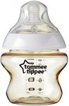 Tommee Tippee Closer to Nature PPSU Newborn Baby Bottle, Super Soft Breast-Like, Slow-Flow Teat with Anti-Colic Valve, BPA-Free, 150ml, Pack of 1, 0 Months and up