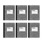 Oxford Composition Notebooks, College Ruled Paper, 9-3/4 x 7-1/2 Inches, 100 Sheets, Black, 6 Pack (63767)