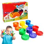 FunBlast Finger Painting Kit, 6 Colors DIY Coloring Hand Paint for Art and Craft Work, Finger Paints for 3+ Year Kids, Finger Paint Kit, Washable Paints for Kids, Return Gifts for Kids