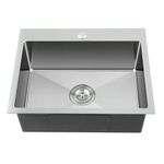 TSIBOMU 22" Kitchen Sink Drop in, 22" x 18" Single Bowl Sink Topmount 18 Gauge Stainless Steel Kitchen Sink (Brushed)