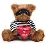 Bearington Lawless Lover Valentines Stuffed Animal Teddy Bear with Heart, 10 inches