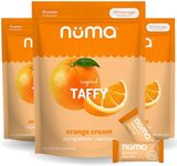 Numa Taffy Candy – Orange Cream Made with Real & Simple Ingredients – Low Sugar, High Protein, Low Calorie, All Natural & Gluten Free Nutritious Taffy – 3 bags with 10 Individually Wrapped Chews Each