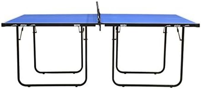 Stag Midi Table Tennis Table| Mid-Size Indoor-Outdoor Portable T.T Table with 12mm Top Thickness| Easily Foldable Space Saving Ping Pong Table-(1 Clamp Net Set Included)