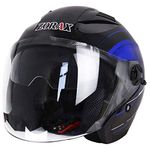 Zorax Graphic Blue S (55-56cm) Double Visor Open Face Motorbike Motorcycle Helmet ECE 2205 Approved