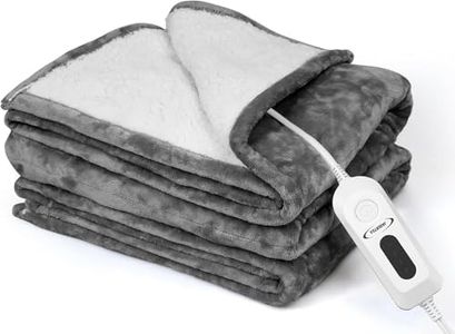 JAQUETEA Heated Blanket Electric Throw Blanket- 50''x60'' Heating Blanket Throw 4 Hours Auto-Off & 4 Heating Levels Over-Heat Protection, Machine Washable Flannel Sherpa,Electric ETL Certification