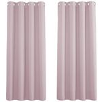 PONY DANCE Eyelet Blackout Curtains for Living Room - Room Darkening Window Treatment Panels Super Soft Thermal Insulated Drapes for Nursery, Pink, 46 x 60 Inch, 2 Panels