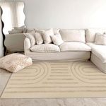 LEEVAN Washable 5x8 Area Rugs, Tan 