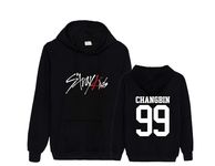 Qianran Stray Kids Hoodie SKZ Merch Birthday Concert Sweatshirt Pullover Jacket Tops Changbin 99 Black L