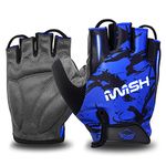 iwish Kids Cycling Gloves Outdoor Riding Bike Roller for Boys Girls Age 4 5 6 7 8 9 10 11 12 (L for age 7-10, Blue)