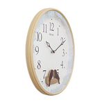 Seiko Swinging Bird Pendulum Wall Clock with Wood Effect Case, Brown, 10.2 x 37.8 x 37.8 cm