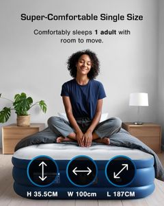 Active Era Single Inflatable Mattress – Air Bed with Built-In Pump