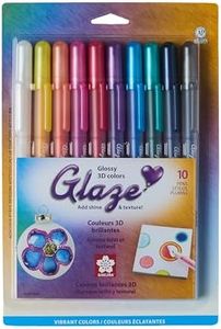 SAKURA Glaze 3D Ink Pen - 3D Ink Pen for Lettering, Drawing, Ornaments & More - Great for Art & Holiday Gifts, DIY Projects & Personalized Gifts for Mom - Assorted Colored - 10 Pack