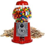 Gumball Machine for Kids 12" - Heavy Duty Metal with Glass - Christmas Antique Style Bubble Gum Machine - Kids Coin Operated Toy Bank for USA Coins - Candy Dispenser - Playo (Red)