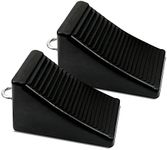 ROBLOCK 2 Pack Rubber Wheel Chock Black Wheel Wedge with Eyebolt, 7.8" Length x 3.5" Width x 3.9" Height