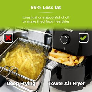 Tower Vortx Compact Air Fryer, 1.5L, 900W – Rapid Air Circulation, Black