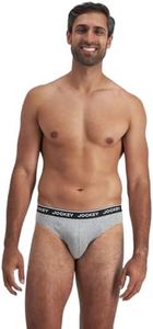 Jockey 4 x Elastic Cotton Brief Underwear Black/Grey Undies 3XL Black/Grey