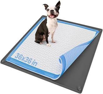 Skywin- Pee Pad Holder Tray 36 x 36 Inches, Puppy Pad Holder, Easy to Clean and Store Pee Pad Holder for Dogs, Silicon Training Pad Holder, No Spill Puppy Pad Holder (Grey)