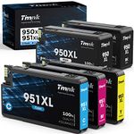 【5-Pack Larger Capacity】 950XL 951XL Ink Cartridges Combo Pack, Replacement for HP 950 951 XL Ink Cartridges, High Page Yield, Works with OfficeJet Pro 8600 8610 8620 8625 Printer (2BK/1C/1M/1Y)