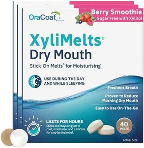 XyliMelts Dry Mouth Relief Discs Berry Smoothie (120 Count) – Xylitol Oral Adhering Tablets for Day or Night, Long-Lasting Dry Mouth Relief & Saliva Support