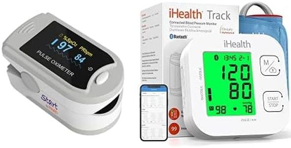 Kit iHealth Oxymètre de Pouls PO2 et iHealth Track - Tensiomètre Bras pour Mesure Tension Artérielle, Pouls - 99 Mémoires