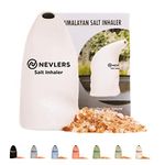 Nevlers Easy to Use Ceramic Salt Inhaler and Includes Pure Himalayan Pink Salt - White Color | Asthma and Allergy Relief