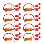 8-Pack 50W 6Ohm LED Load Resistors, Automotive Replacement Resistors for Flickering LED Turn Signal Light & LED License Plate Lights & DRL