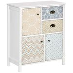 HOMCOM Drawer Table Sideboard Multi-purpose Storage Chest Shabby Chic Entryway Living Room Bedroom Furniture Organizer Unit