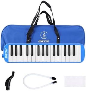32 Keys Melodica Keyboard Instrument Air Piano Soprano Harmonica with Carrying Bag for Beginners Adults Gift Blue