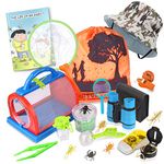 Outdoor Explorer Kit & Bug Catcher Kit with Binoculars, Flashlight, Compass, Magnifying Glass, Critter Case and Butterfly Net Great Toys Kids Gift for Boys & Girls Age 3-12 Year Old Camping Hiking