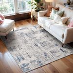 Modern Abstract Area Rug Carpet 3x5 Rugs for Living Room Entryway Balcony Mat-Machine Washable Rugs for Bedroom Dining Room Living Room Rug Blue-Aesthetic Home Rug