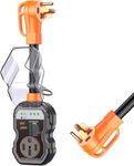 GEARGO RV Surge Protectors 50 Amp, 𝟐𝟎𝟐𝟔 𝐔𝐩𝐠𝐫𝐚𝐝𝐞𝐝 15000 Joules RV Circuit Analyzer, IP68 Surge Voltage Protection, RV Adapter Plug for Camper (Orange)