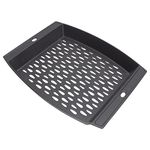 MOASKER 15"x12" Cast Iron Grill Basket for Outdoor Grills, Fish Veggie Grill Pan Tray, BBQ Grilling Pans Tray for Weber, Napoleon, Char-Broil, Royal Gourmet and Most Charcoal Smoker & Gas Grill