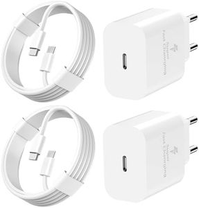 Caricabatterie iPhone 15/15 Pro, Blocco Caricabatterie USB C a Ricarica Rapida da 20 W, Adattatore di Alimentazione a Parete + Cavo USB C per iPhone 15 Pro Max Plus, pad Google Pixel 8/7/6