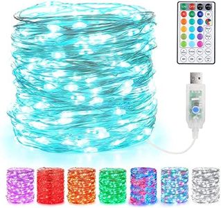 BrizLabs Stringa Luci RGB, 10m 100 LED 18 Multicolore che Cambiano Colore USB Ghirlanda Luminose Colorata con Telecomando Interni Luci Filo d'argento Decorative per Casa Esterni Natalizie Feste