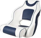 High Back Boat Seat with Flip-Up Armrests, Captain Chair for Fishing Pontoon Boats, Waterproof Marine Seat with Aluminum Hinges & Stainless Steel Hardware, 250 LBS Capacity