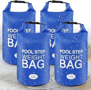 Universal Pool Step Weights, Waterproof Swimming Pool Ladder Weights 10l No Breaken Above Ground Pool Ladder Sand Bags, Foldable Pool Stair Weights for Pool Steps, Easy&Quick Fill Sand(Bule-4PCS)