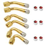 6Pcs Valve Extension, Bolatus Tyre Valve Extension Adapter Valve Stem Adapter 45 90 135 Degree Brass Air Tire Stem Extension for Car Motorcycle Bike Truck RV's Scooter with 6 Metal Caps