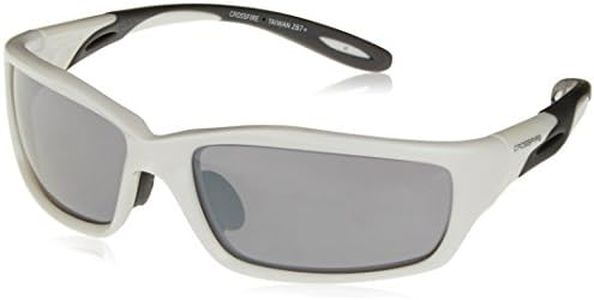 Crossfire 2243 Infinity Safety Glasses Silver Mirror Lens - Pearl White Frame